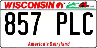 WI license plate 857PLC
