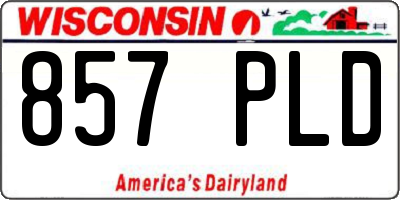 WI license plate 857PLD