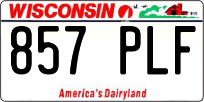 WI license plate 857PLF