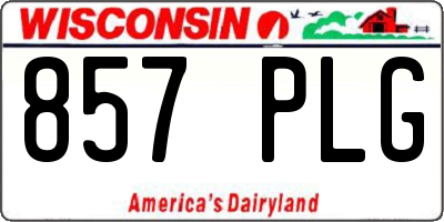 WI license plate 857PLG