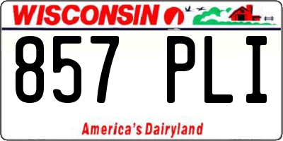 WI license plate 857PLI