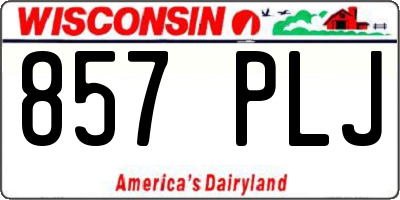 WI license plate 857PLJ