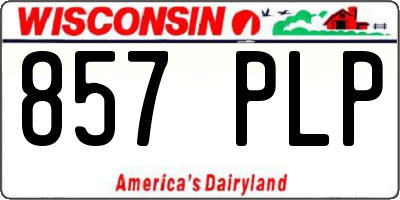 WI license plate 857PLP