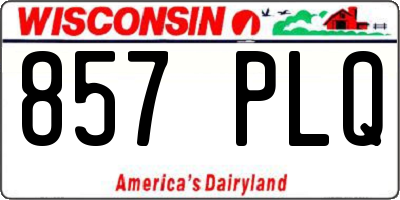 WI license plate 857PLQ