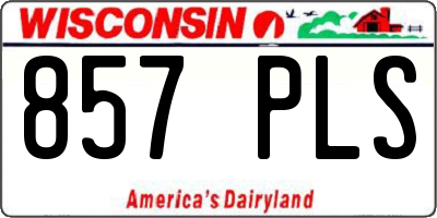 WI license plate 857PLS
