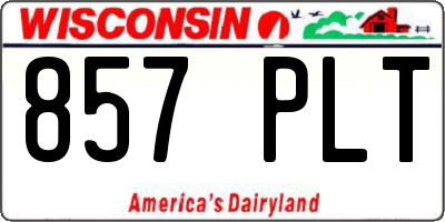 WI license plate 857PLT