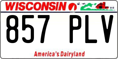 WI license plate 857PLV