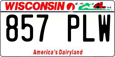WI license plate 857PLW
