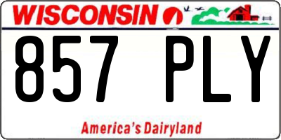 WI license plate 857PLY