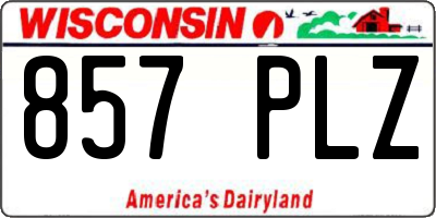 WI license plate 857PLZ