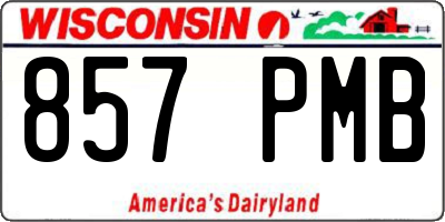 WI license plate 857PMB