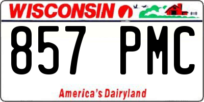 WI license plate 857PMC