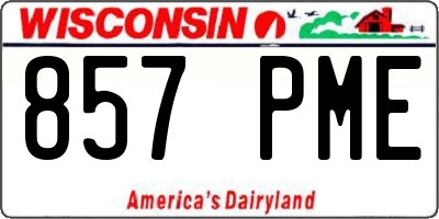WI license plate 857PME