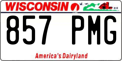 WI license plate 857PMG