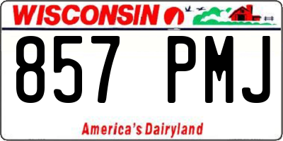 WI license plate 857PMJ