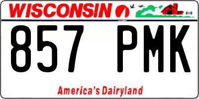 WI license plate 857PMK