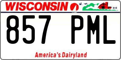 WI license plate 857PML