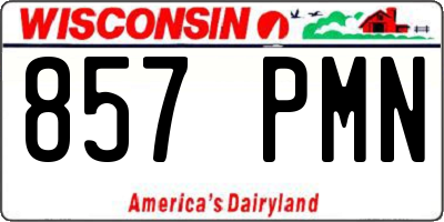 WI license plate 857PMN
