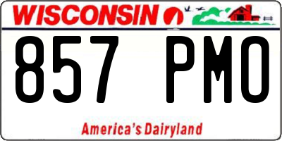 WI license plate 857PMO