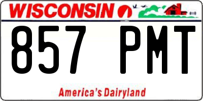 WI license plate 857PMT
