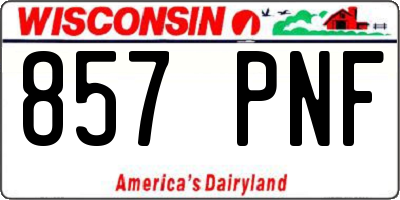 WI license plate 857PNF