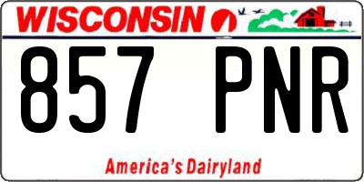 WI license plate 857PNR