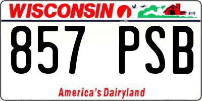 WI license plate 857PSB