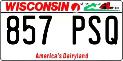 WI license plate 857PSQ