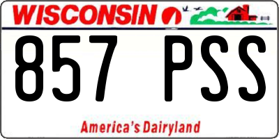WI license plate 857PSS