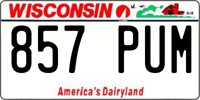 WI license plate 857PUM