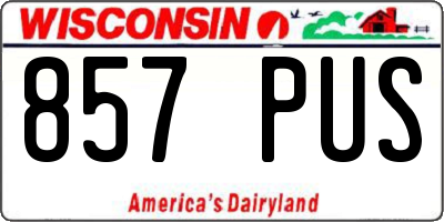 WI license plate 857PUS