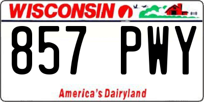 WI license plate 857PWY