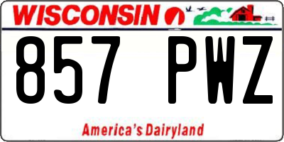 WI license plate 857PWZ