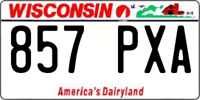 WI license plate 857PXA