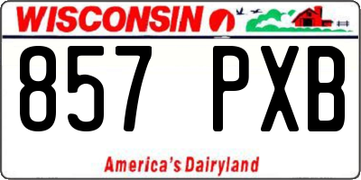 WI license plate 857PXB