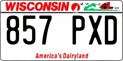 WI license plate 857PXD