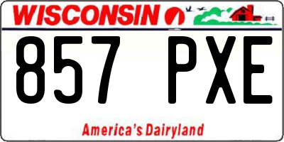 WI license plate 857PXE