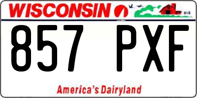 WI license plate 857PXF