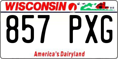 WI license plate 857PXG