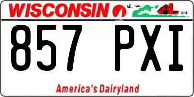 WI license plate 857PXI
