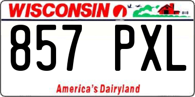 WI license plate 857PXL