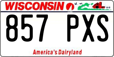 WI license plate 857PXS