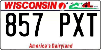 WI license plate 857PXT