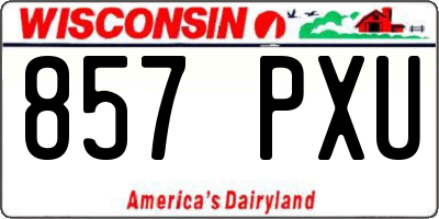 WI license plate 857PXU