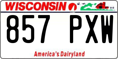 WI license plate 857PXW