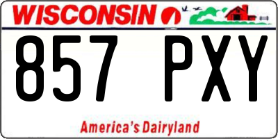 WI license plate 857PXY