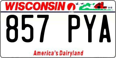 WI license plate 857PYA