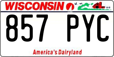 WI license plate 857PYC