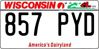 WI license plate 857PYD