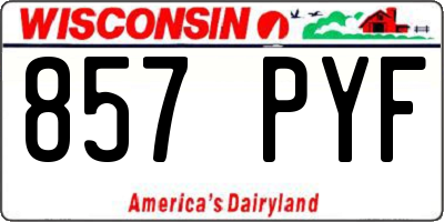 WI license plate 857PYF